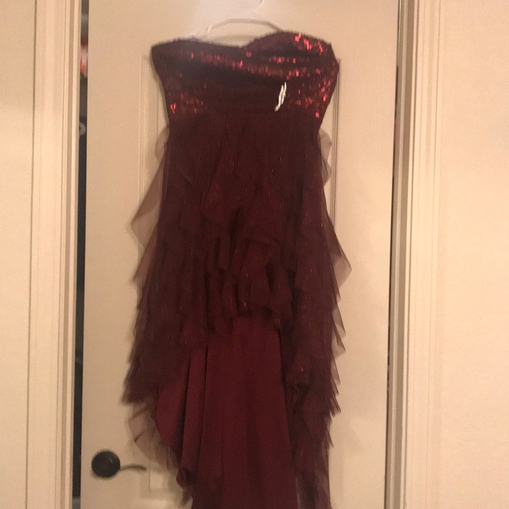 Teeze me high low maroon dress